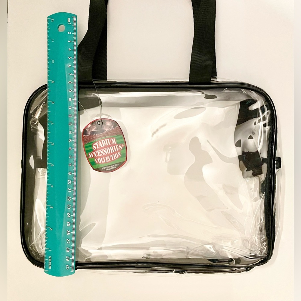 Large Clear Stadium/Concert/Festival Tote Bag with Black Trim NWT - Picture 6 of 10